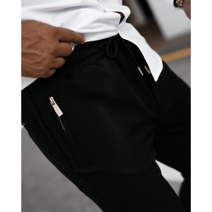 SPODNIE MĘSKIE ELEGANCKIE OLAVOGA MEN WESTON BLACK