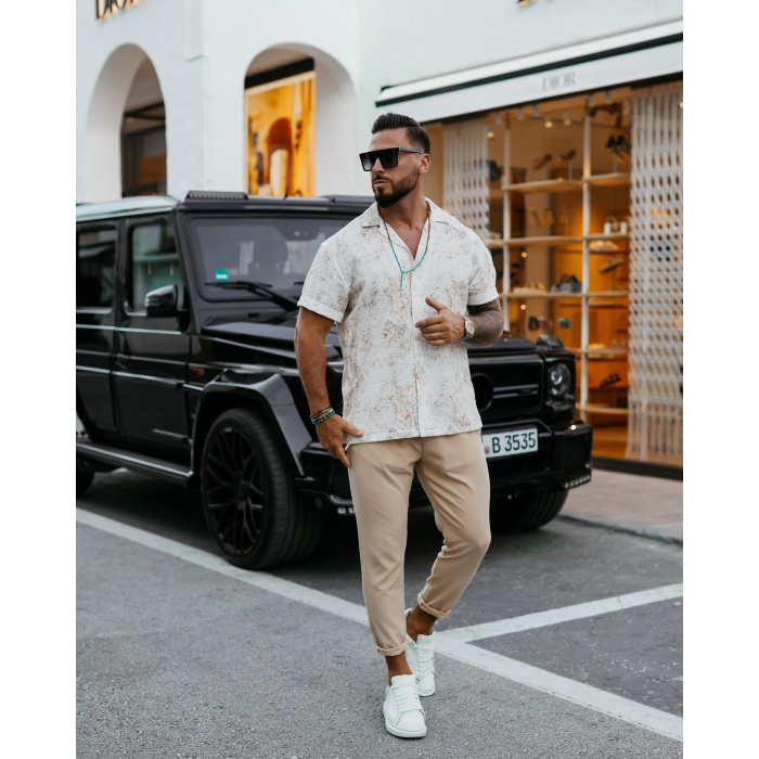 SPODNIE MĘSKIE ELEGANCKIE OLAVOGA MEN WESTON BEIGIE
