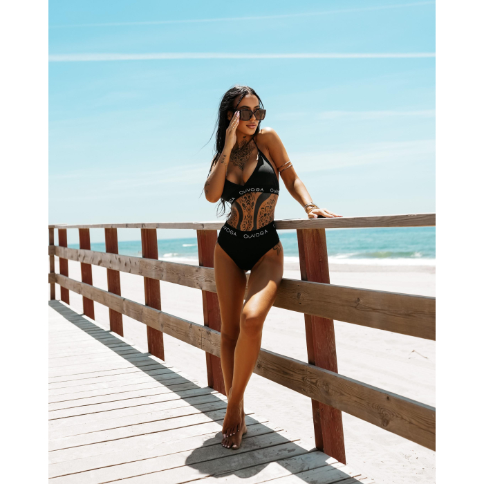 STRÓJ KOSTIUM KĄPIELOWY BIKINI GUMA OLAVOGA THYME BLACK