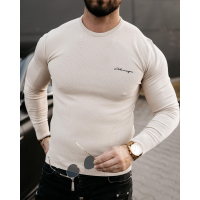 SWETER MĘSKI SLIM HAFT OLAVOGA YUZA BEIGIE