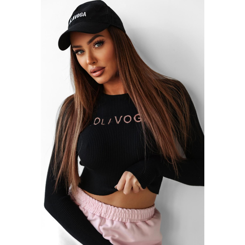 SWETER PRĄŻKOWANY OLAVOGA JACQUELINE BLACK SWETER PRĄŻKOWANY OLAVOGA JACQUELINE BLACK