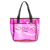 TOREBKA TORBA PLAŻOWA + KOSMETYCZKA OLAVOGA REED NEON PINK