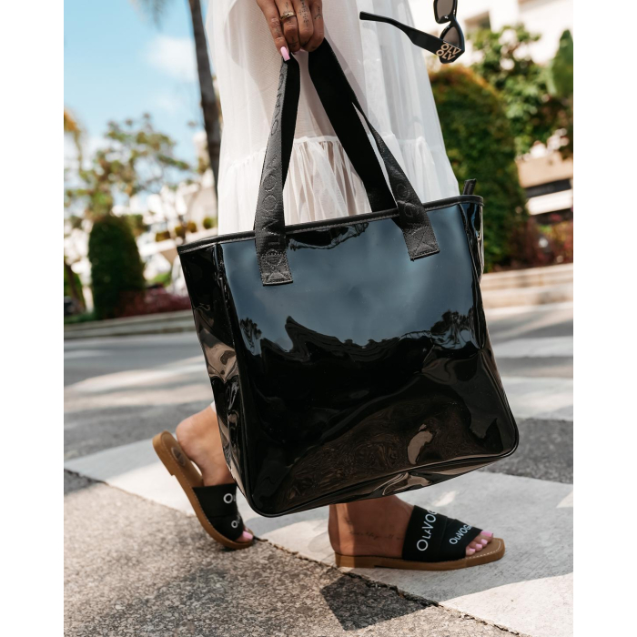 TOREBKA TORBA PLAŻOWA + KOSMETYCZKA OLAVOGA REED BLACK