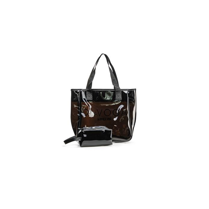 TOREBKA TORBA PLAŻOWA + KOSMETYCZKA OLAVOGA REED BLACK