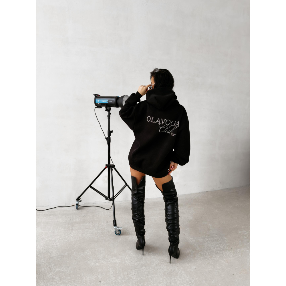 BLUZA DAMSKA BAWEŁNIANA OVERSIZE OLAVOGA MILEA BLACK