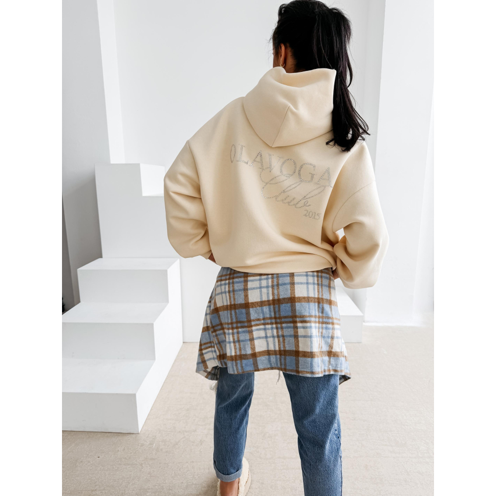 BLUZA DAMSKA BAWEŁNIANA OVERSIZE OLAVOGA MILEA COCONUT
