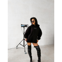 BLUZA DAMSKA BAWEŁNIANA OVERSIZE OLAVOGA MILEA BLACK