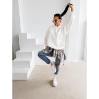 BLUZA DAMSKA BAWEŁNIANA OVERSIZE OLAVOGA MILEA ECRU
