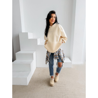BLUZA DAMSKA BAWEŁNIANA OVERSIZE OLAVOGA MILEA COCONUT