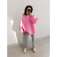 BLUZA DAMSKA BAWEŁNIANA OVERSIZE OLAVOGA MILEA PINK