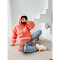 BLUZA DAMSKA BAWEŁNIANA OVERSIZE OLAVOGA MILEA PEACH