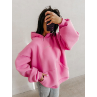 BLUZA DAMSKA BAWEŁNIANA OVERSIZE OLAVOGA MILEA PINK