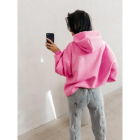 BLUZA DAMSKA BAWEŁNIANA OVERSIZE OLAVOGA MILEA PINK
