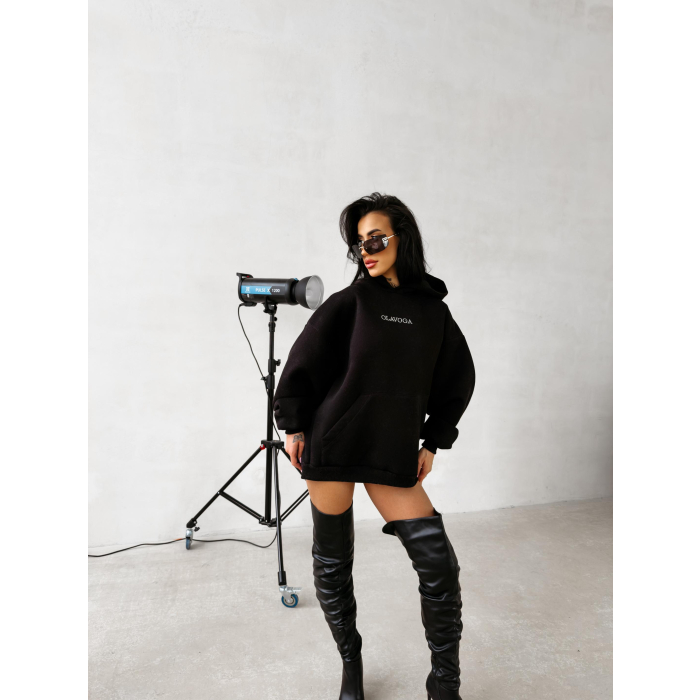 BLUZA DAMSKA BAWEŁNIANA OVERSIZE OLAVOGA MILEA BLACK