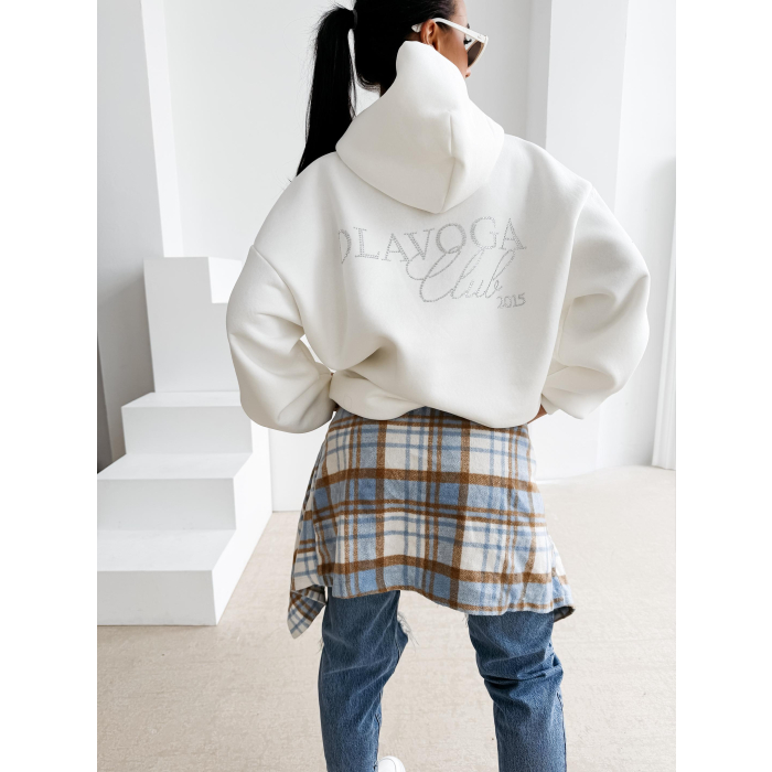 BLUZA DAMSKA BAWEŁNIANA OVERSIZE OLAVOGA MILEA ECRU