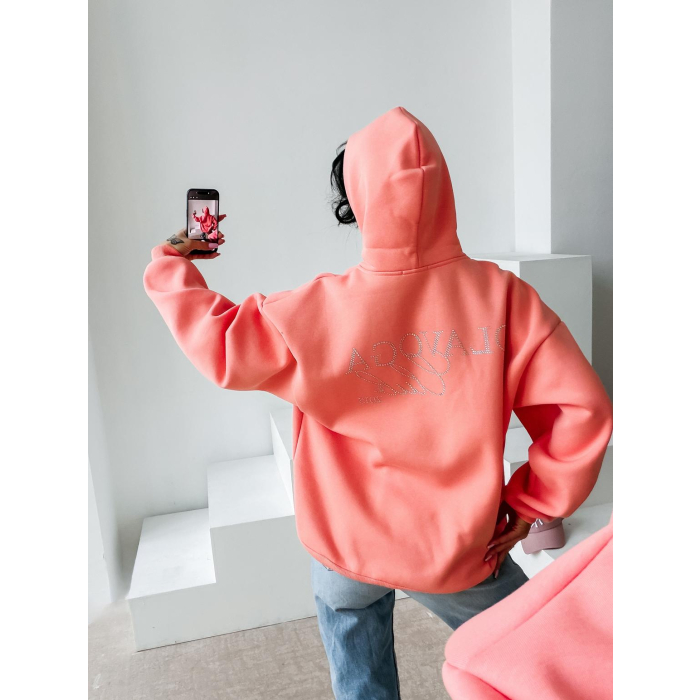 BLUZA DAMSKA BAWEŁNIANA OVERSIZE OLAVOGA MILEA PEACH