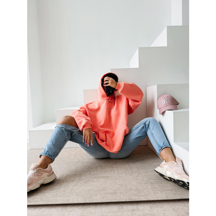 BLUZA DAMSKA BAWEŁNIANA OVERSIZE OLAVOGA MILEA PEACH