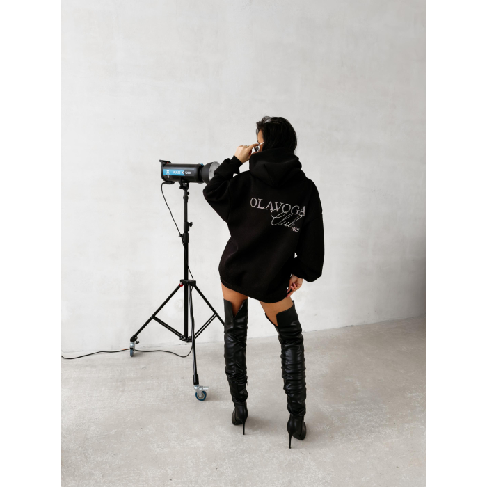 BLUZA DAMSKA BAWEŁNIANA OVERSIZE OLAVOGA MILEA BLACK