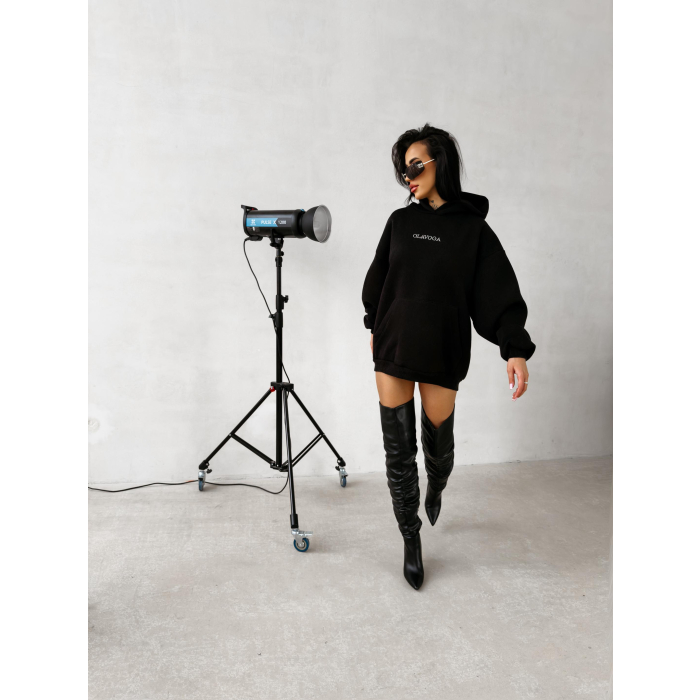 BLUZA DAMSKA BAWEŁNIANA OVERSIZE OLAVOGA MILEA BLACK