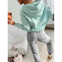 BLUZA DAMSKA NA ZAMEK Z KAPTUREM OLAVOGA IRIS MINT