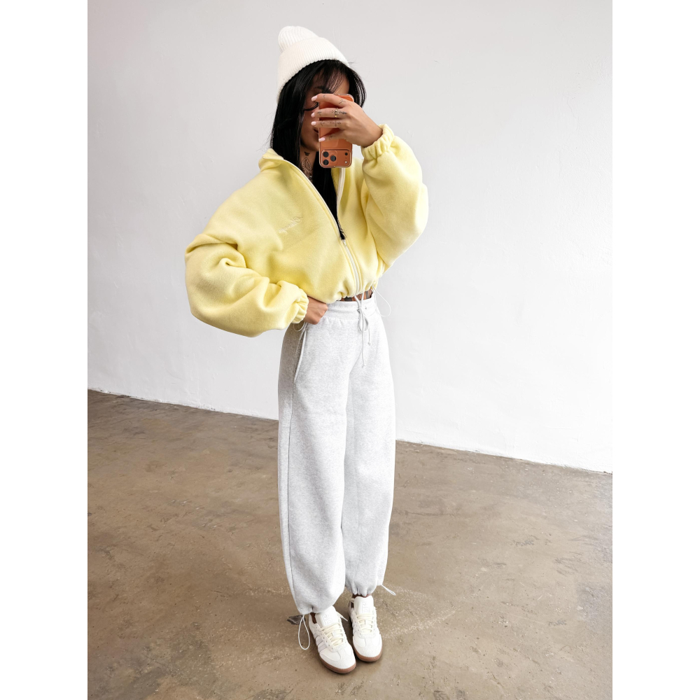BLUZA DAMSKA POLAR NA ZAMEK OLAVOGA SOFTI YELLOW
