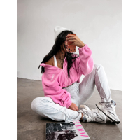 BLUZA DAMSKA POLAR NA ZAMEK OLAVOGA SOFTI PINK