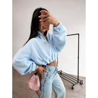 BLUZA DAMSKA POLAR NA ZAMEK OLAVOGA SOFTI BLUE