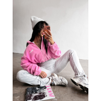 BLUZA DAMSKA POLAR NA ZAMEK OLAVOGA SOFTI PINK