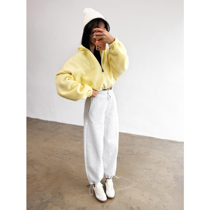 BLUZA DAMSKA POLAR NA ZAMEK OLAVOGA SOFTI YELLOW