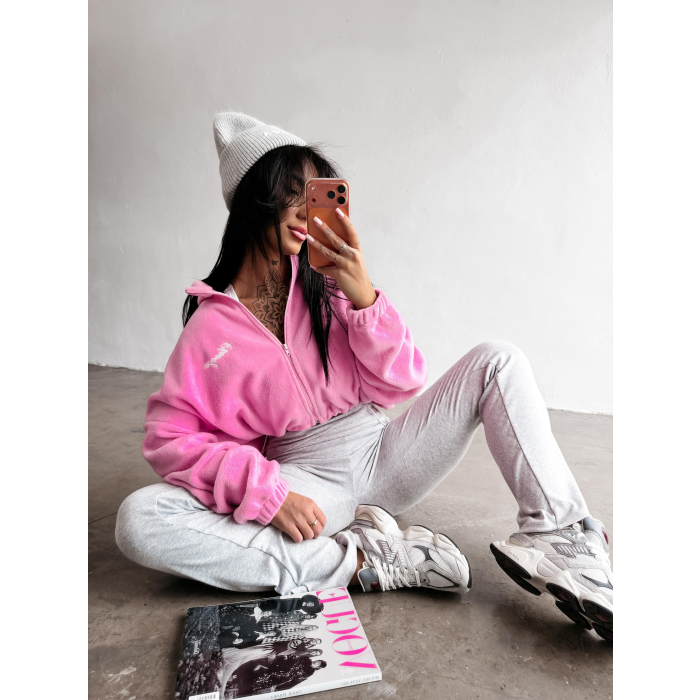 BLUZA DAMSKA POLAR NA ZAMEK OLAVOGA SOFTI PINK