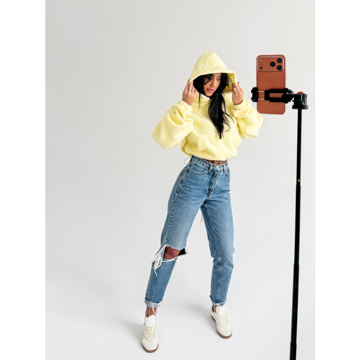 BLUZA DAMSKA POLAR Z KPTUREM OLAVOGA MERIDIAN YELLOW