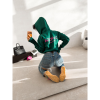 BLUZA DAMSKA Z KAPTUREM NA ZAMEK OLAVOGA LUMINK DEEP GREEN