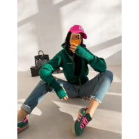 BLUZA DAMSKA Z KAPTUREM NA ZAMEK OLAVOGA LUMINK DEEP GREEN