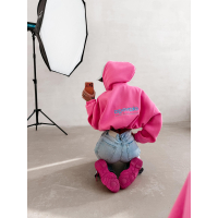 BLUZA DAMSKA Z KAPTUREM NA ZAMEK OLAVOGA TULIP PINK