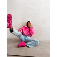 BLUZA DAMSKA Z KAPTUREM NA ZAMEK OLAVOGA TULIP PINK