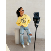 BLUZA DRESOWA BAWEŁNIANA DAMSKA OLAVOGA AMARIS YELLOW