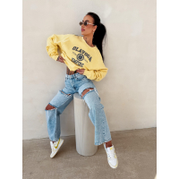 BLUZA DRESOWA BAWEŁNIANA DAMSKA OLAVOGA AMARIS YELLOW