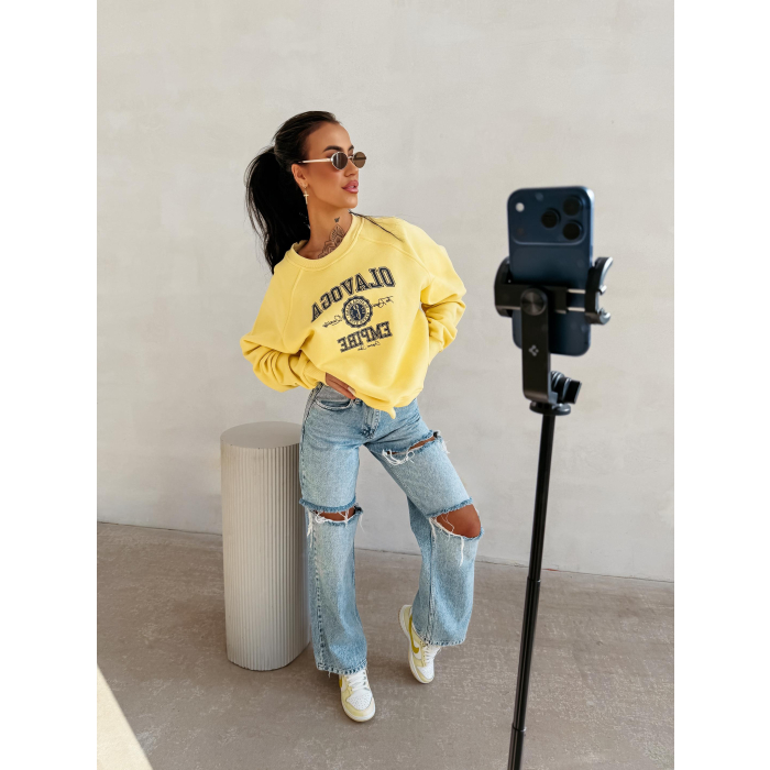 BLUZA DRESOWA BAWEŁNIANA DAMSKA OLAVOGA AMARIS YELLOW