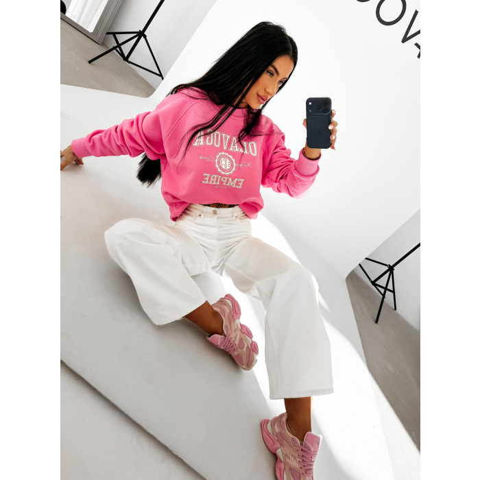 BLUZA DRESOWA BAWEŁNIANA DAMSKA OLAVOGA AMARIS PINK