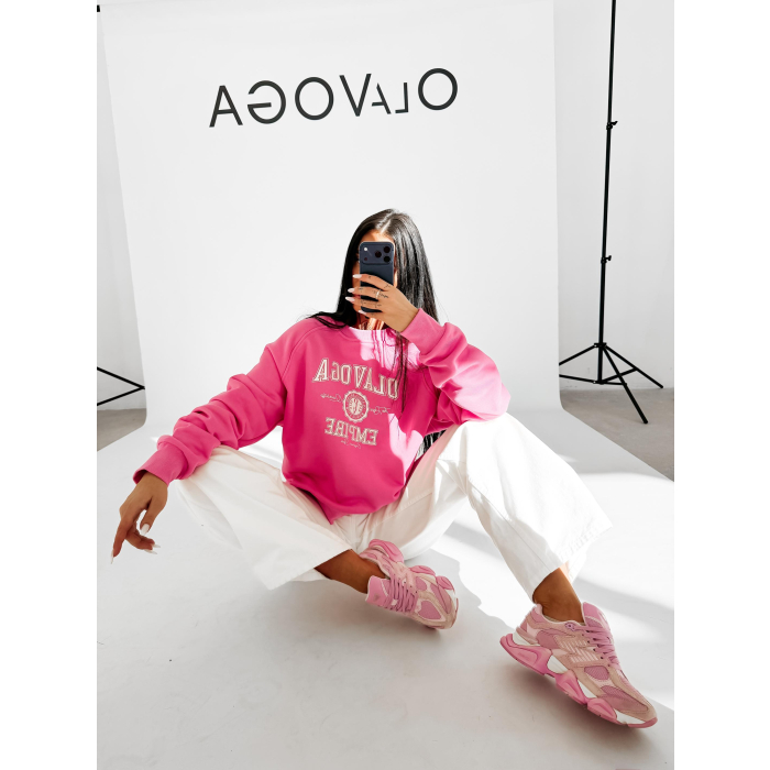 BLUZA DRESOWA BAWEŁNIANA DAMSKA OLAVOGA AMARIS PINK