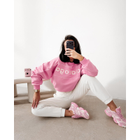 BLUZA DRESOWA BAWEŁNIANA DAMSKA OLAVOGA MELLOW PINK