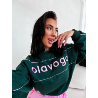 BLUZA DRESOWA BAWEŁNIANA DAMSKA OLAVOGA MELLOW DEEP GREEN