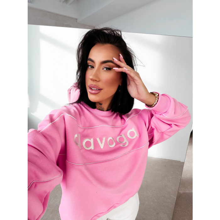 BLUZA DRESOWA BAWEŁNIANA DAMSKA OLAVOGA MELLOW PINK