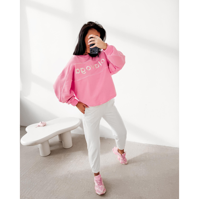 BLUZA DRESOWA BAWEŁNIANA DAMSKA OLAVOGA MELLOW PINK