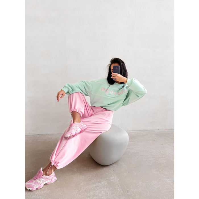 BLUZA DRESOWA BAWEŁNIANA DAMSKA OLAVOGA MELLOW MINT