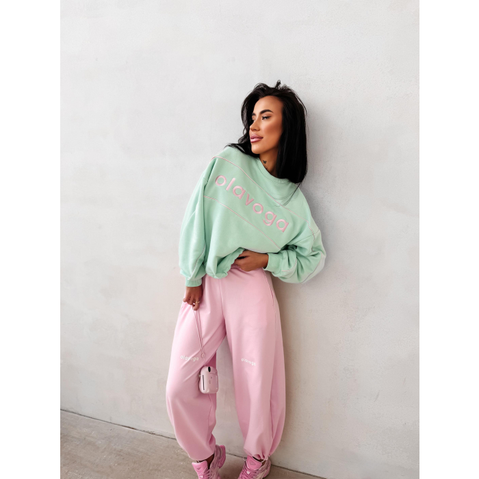 BLUZA DRESOWA BAWEŁNIANA DAMSKA OLAVOGA MELLOW MINT