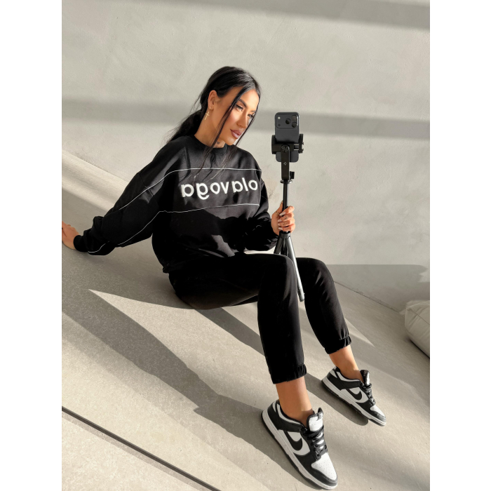 BLUZA DRESOWA BAWEŁNIANA DAMSKA OLAVOGA MELLOW BLACK