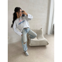 BLUZA DRESOWA BAWEŁNIANA DAMSKA OLAVOGA URBAN ROYAL GRAY