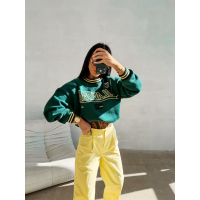 BLUZA DRESOWA BAWEŁNIANA DAMSKA OLAVOGA VESA DEEP GREEN