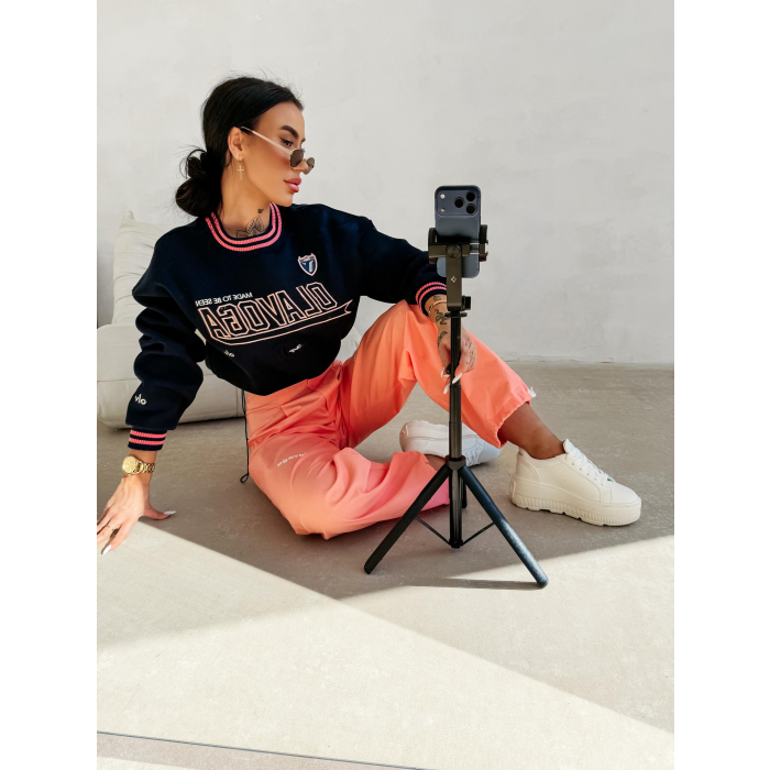 BLUZA DRESOWA BAWEŁNIANA DAMSKA OLAVOGA VESA NAVY BLUE